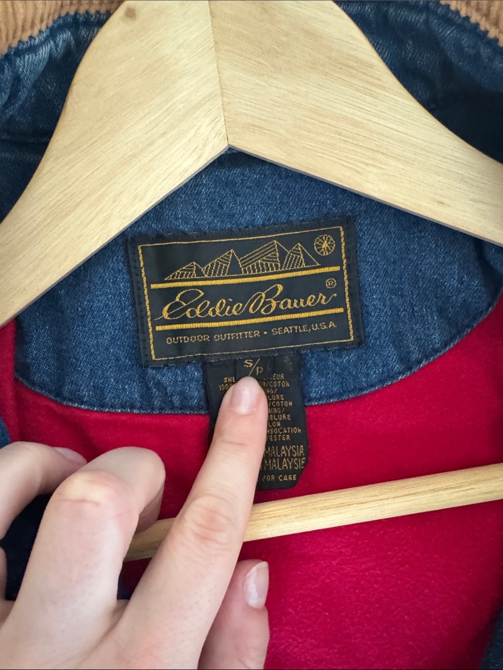 Vintage 100% Cotton Chore Jacket in Quilted Denim from Eddie Bauer, size S - Picture 4 of 7
